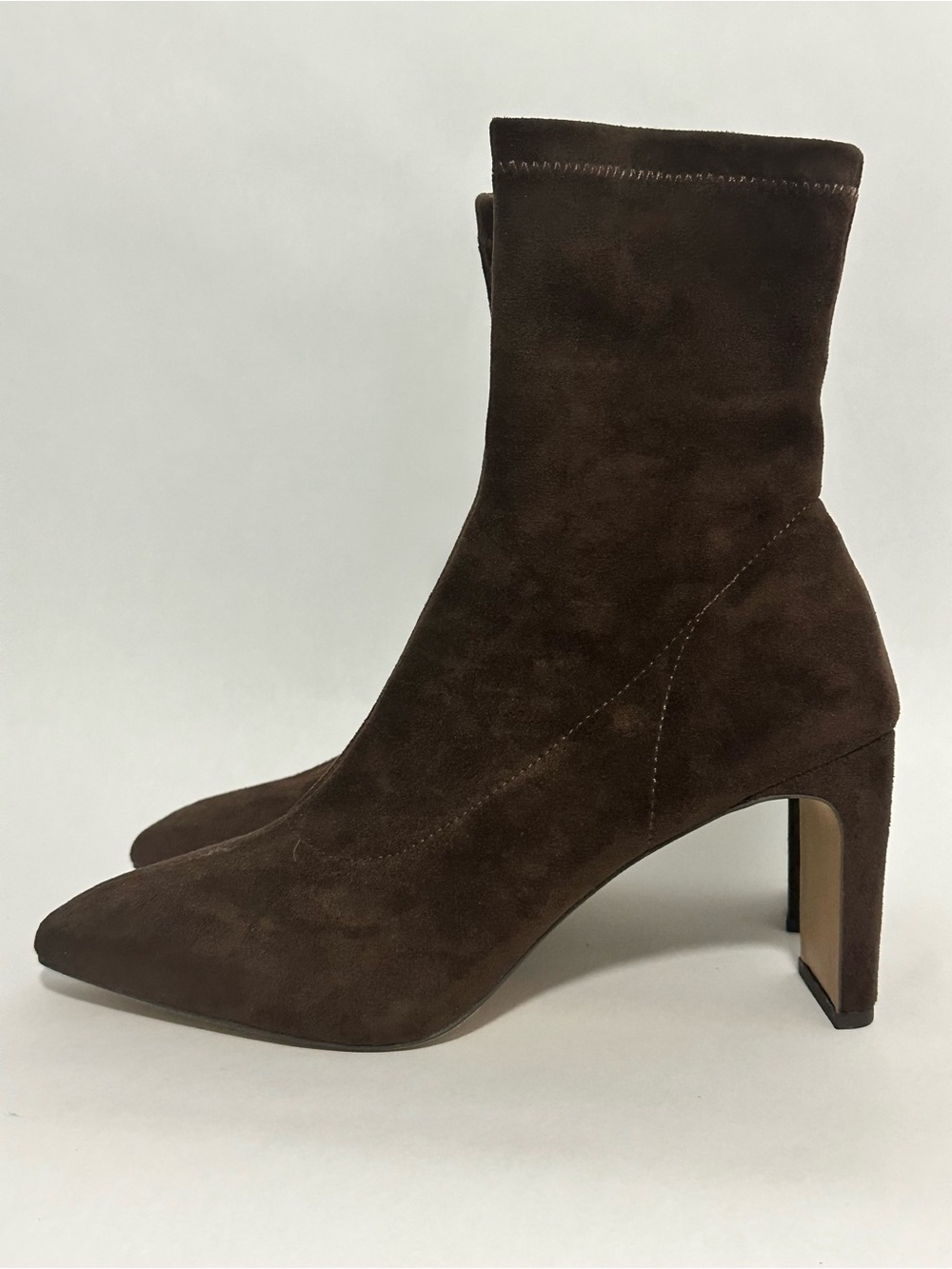 The Drop Brown Suede Pointed Toe Ankle Boots Size 10 | Block Heel NWT